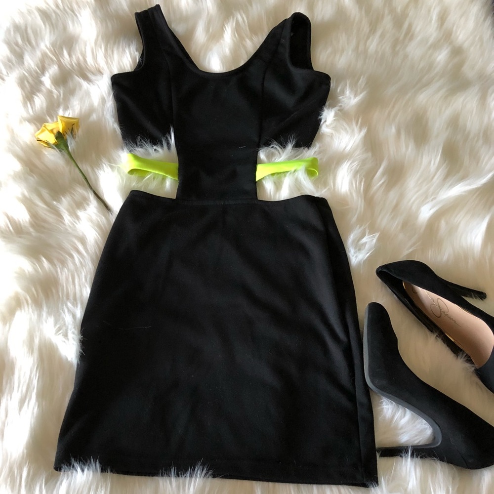 ASOS  Little Black Dress with a Cut Out W/ stripe